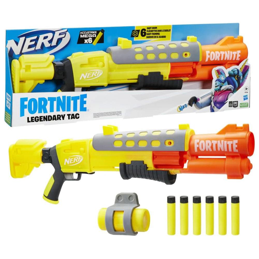 Nerf Fortnite Legendary TAC Blaster With 6 AccuStrike Mega Darts Yellow Glow Wrap - Multicolour Main image