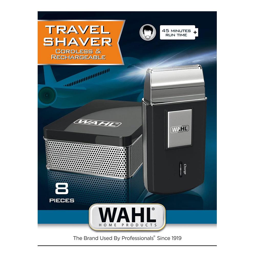 Wahl Travel Shaver Razor Cordless And Rechargeable 45 Min Run Time - Black