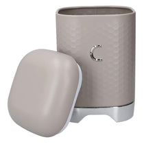 KitchenCraft Lovello Textured Coffee Caddy Geo Metal 11.5 x 11.5 x 19.5cm - Latte Cream