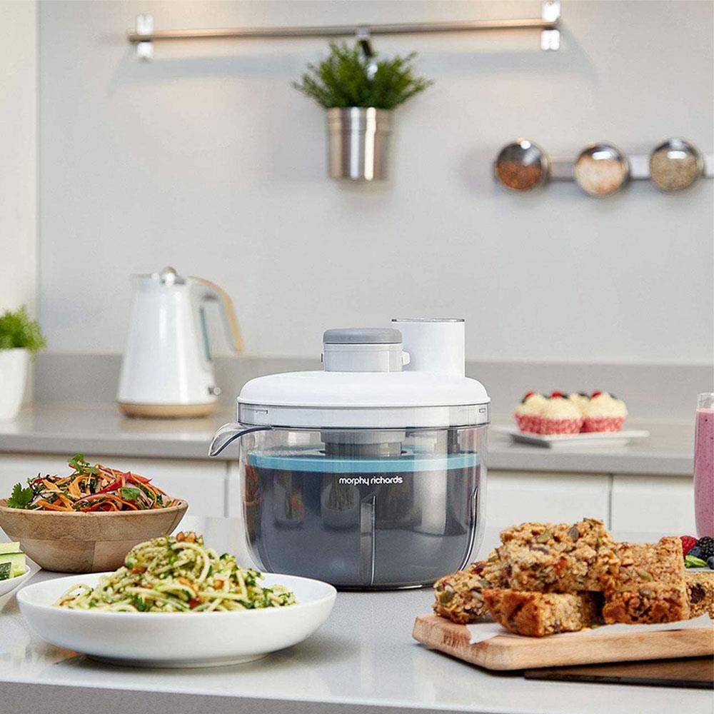 Morphy Richards Prepstar Food Processor Mixer Chopper Grater 6 Attachments 350W 1.6 Litres - White