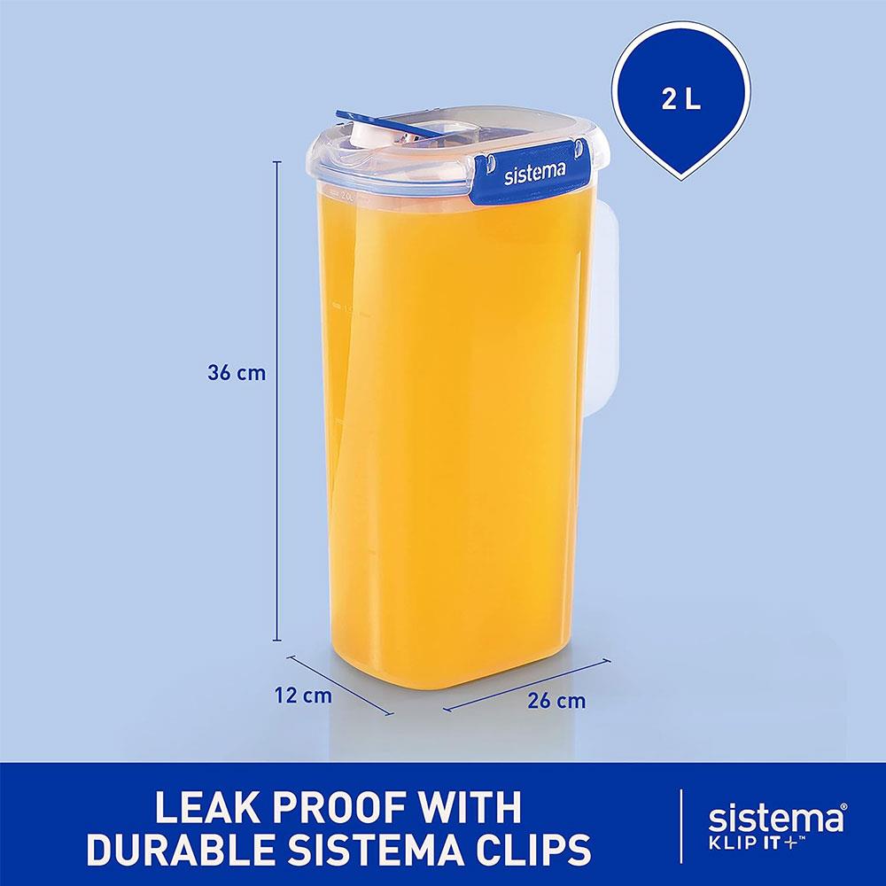 Sistema Klip It Plus Juice Jug 2 Litres - Transparent Secondary image