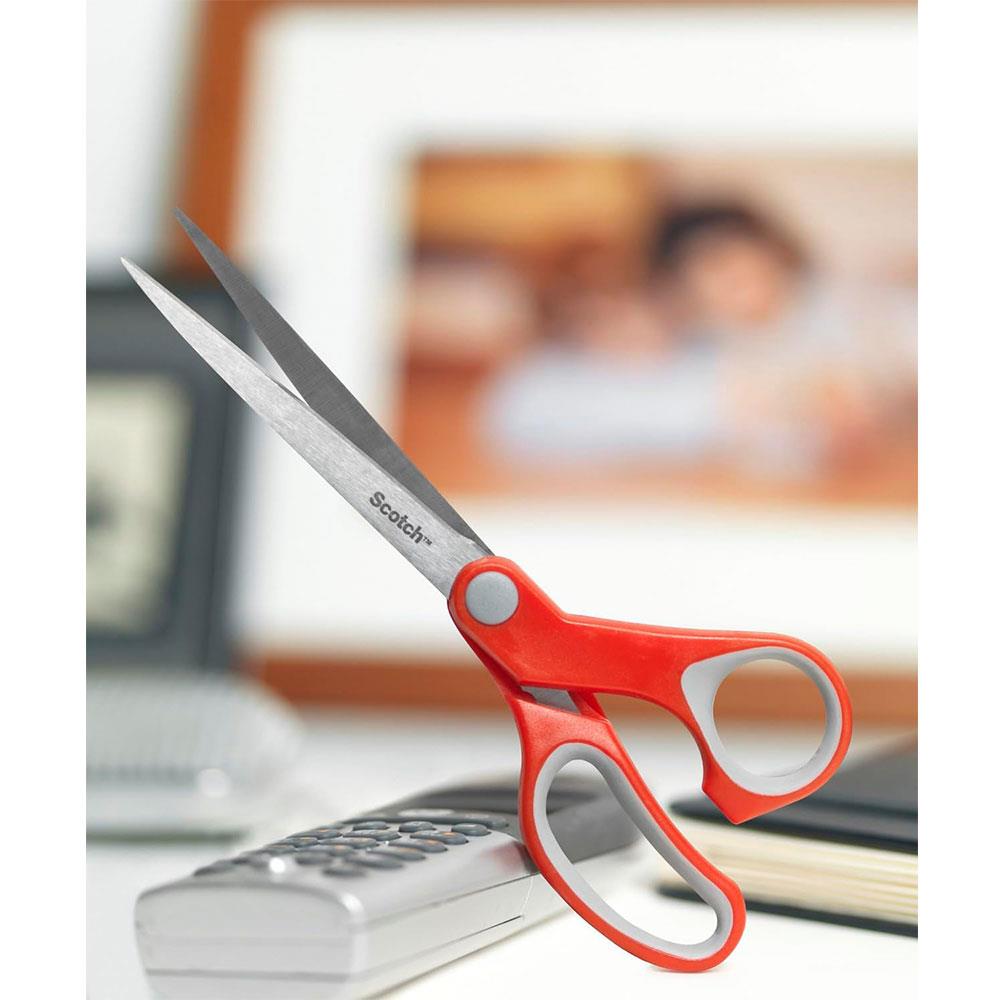 Scotch Comfort Scissors 18cm With Soft Grip Handle Stainless Steel - Red