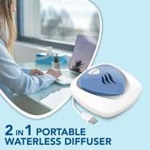 Vicks Portable Waterless Diffuser USB Comforting Vapours Feel Easy Breathing 2 Scent Pads