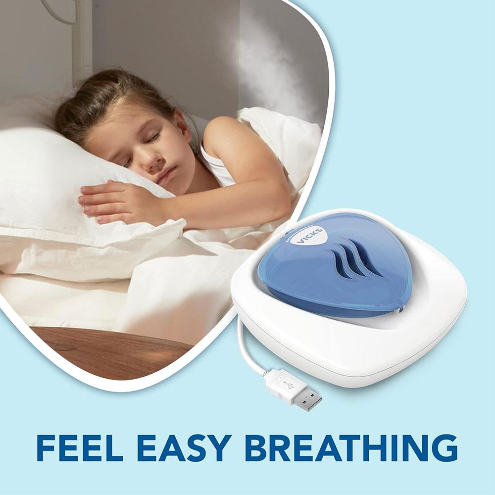 Vicks Portable Waterless Diffuser USB Comforting Vapours Feel Easy Breathing 2 Scent Pads