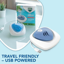 Vicks Portable Waterless Diffuser USB Comforting Vapours Feel Easy Breathing 2 Scent Pads