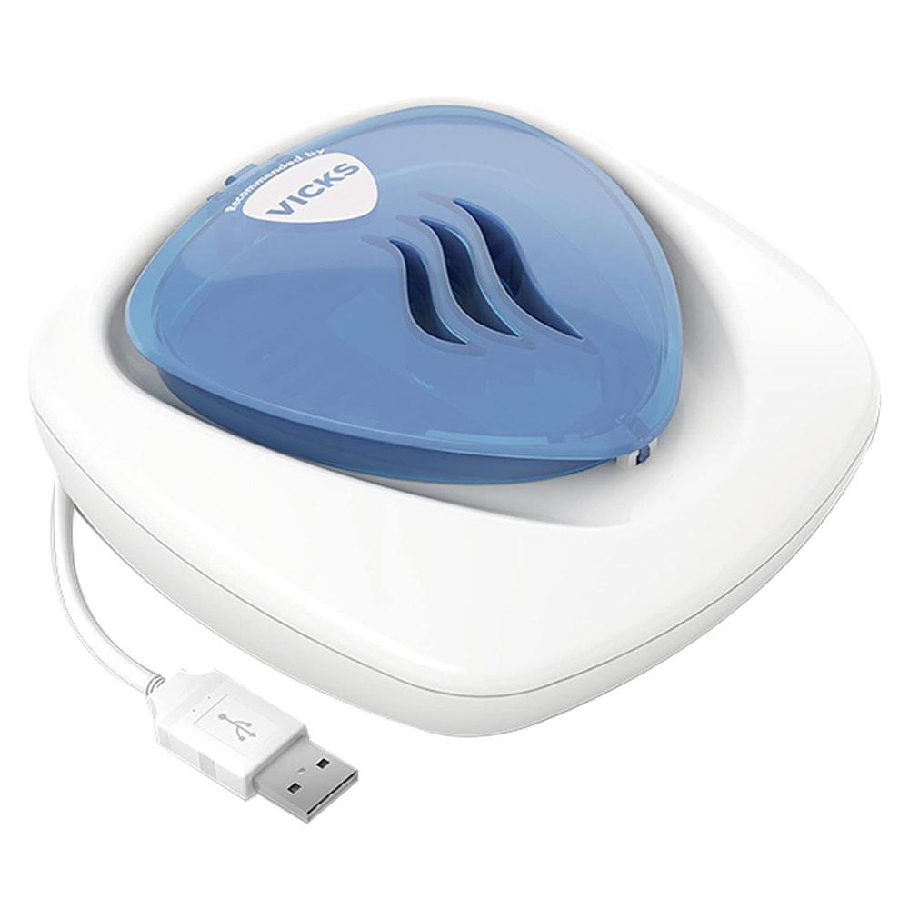 Vicks Portable Waterless Diffuser USB Comforting Vapours Feel Easy Breathing 2 Scent Pads