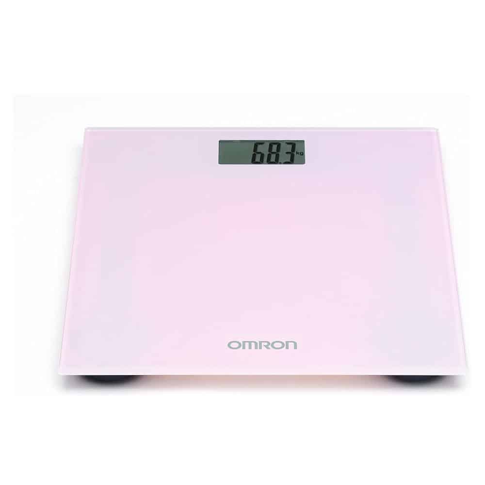 Omron Digital Bathroom Scales With KG ST And LB Measurement 150kg Weight Capacity - Pink Blossom Secondary image