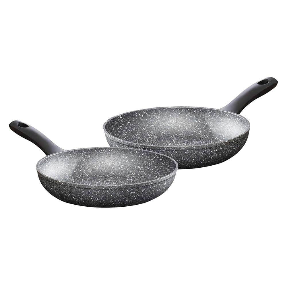 Pro-Chef Forged Aluminium Fry Pan 24cm And 28cm 2 Piece Set - Black/White