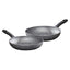 Pro-Chef Forged Aluminium Fry Pan 24cm And 28cm 2 Piece Set - Black/White