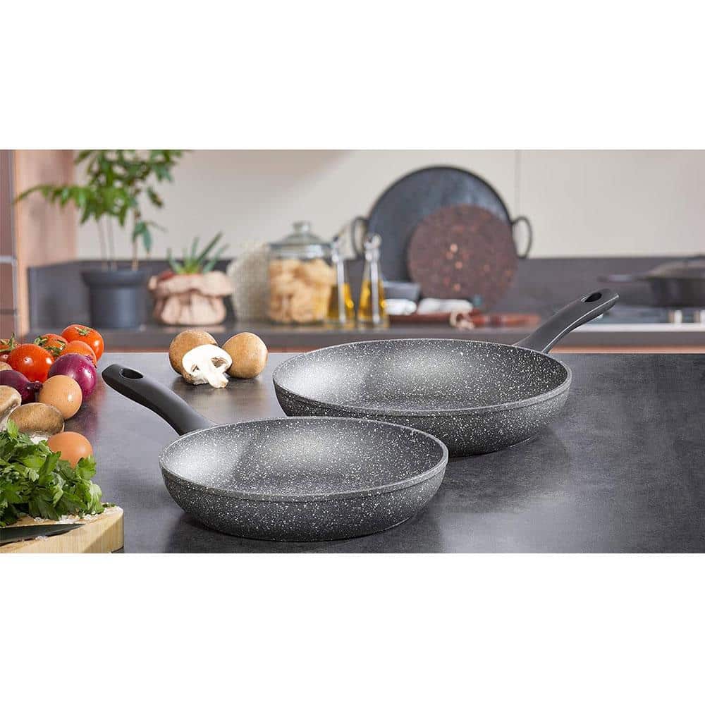 Pro-Chef Forged Aluminium Fry Pan 24cm And 28cm 2 Piece Set - Black/White