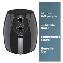 Daewoo Single Pot Manual Air Fryer 4 Litres - Black