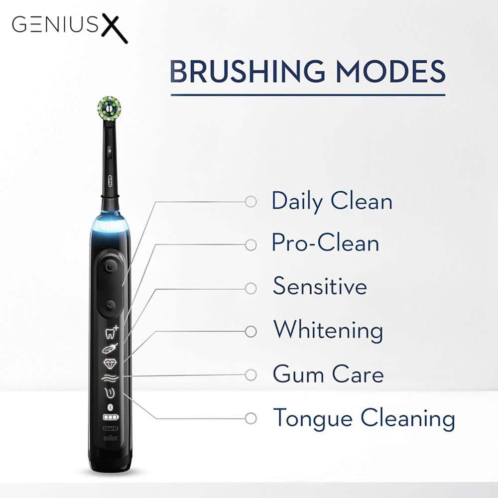 Oral-B Genius X Electric Toothbrush With Artificial Intelligence 1 Toothbrush Head And Travel Case - Black