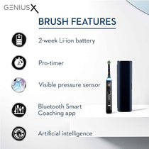 Oral-B Genius X Electric Toothbrush With Artificial Intelligence 1 Toothbrush Head And Travel Case - Black