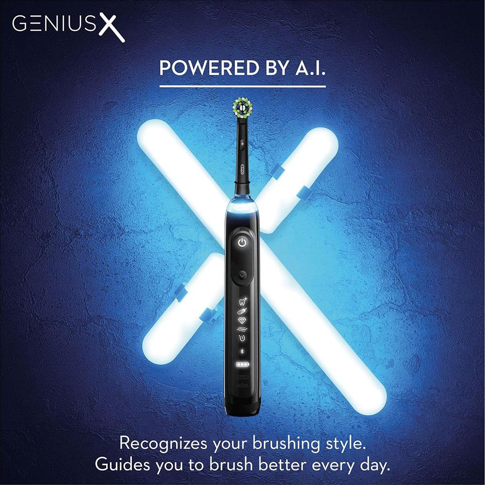 Oral-B Genius X Electric Toothbrush With Artificial Intelligence 1 Toothbrush Head And Travel Case - Black