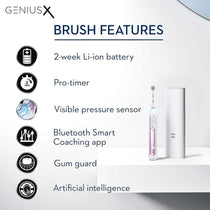 Oral-B Genius X Electric Toothbrush With Artificial Intelligence 1 Toothbrush Head And Travel Case - Blush Pink