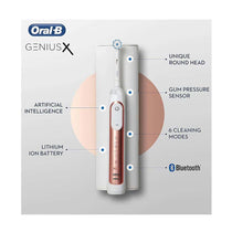 Oral-B Genius X Electric Toothbrush With Artificial Intelligence 1 Toothbrush Head And Travel Case - Rose Gold