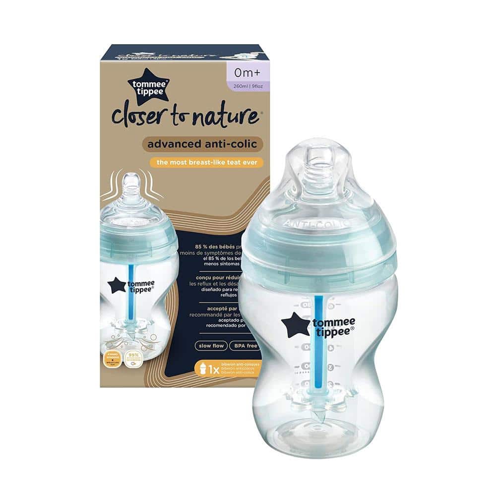 Tommee Tippee Closer To Nature Advanced Anti-Colic Baby Bottle 260ml - Clear