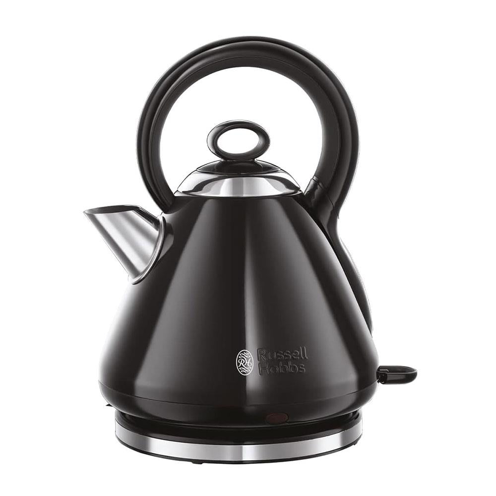 Russell Hobbs Traditional Electric Kettle Stainless Steel 3000W 1.7L Black Main image