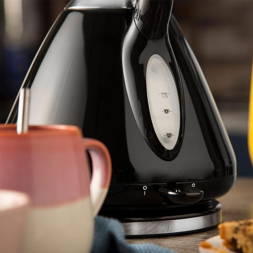 Russell Hobbs Traditional Electric Kettle Stainless Steel 3000W 1.7L Black