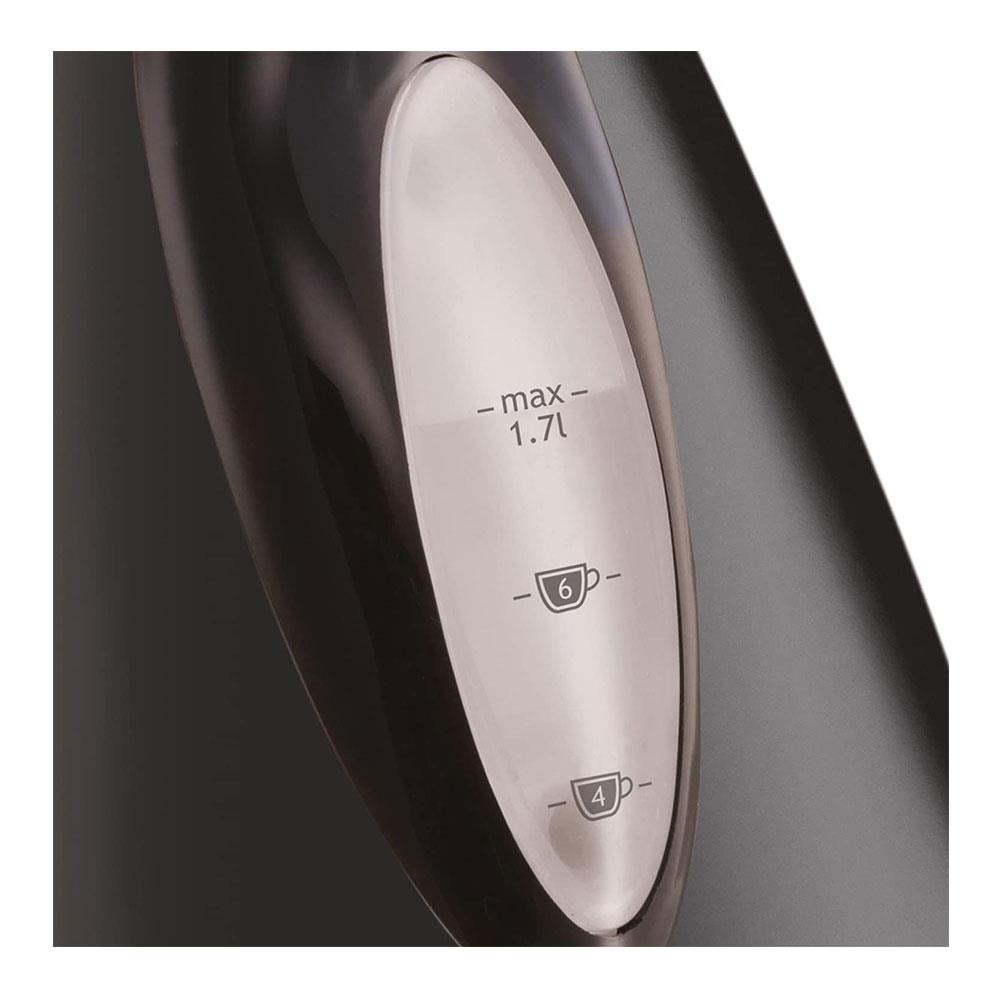 Russell Hobbs Traditional Electric Kettle Stainless Steel 3000W 1.7L Black
