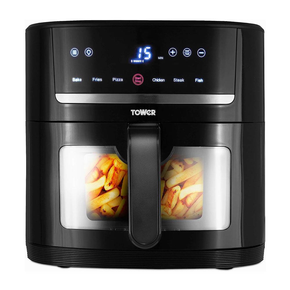 Tower Eco Saver Air Fryer 6 Litre with Vizion Viewing Window Black Main image