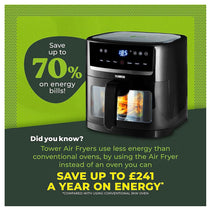 Tower Eco Saver Air Fryer 6 Litre with Vizion Viewing Window Black