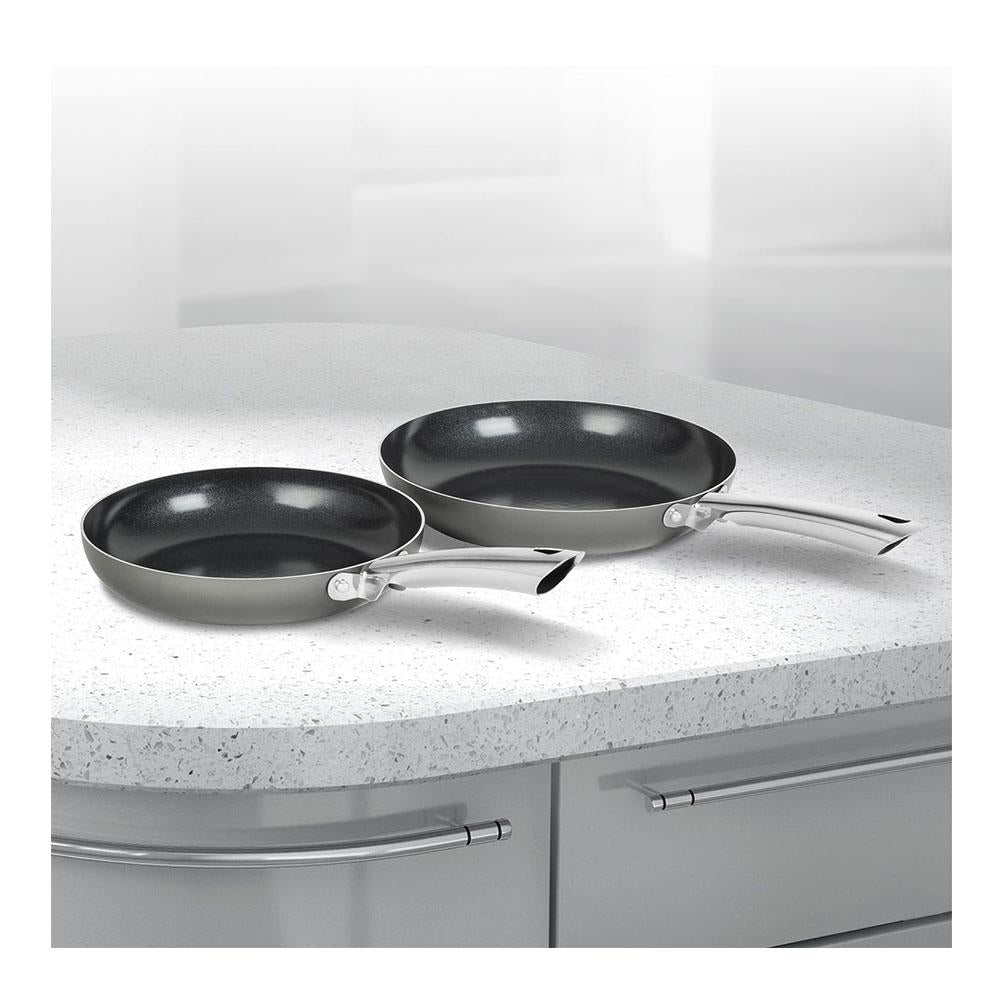 Morphy Richards Accents Induction Frying Pan Set 24cm 28cm Non Stick Ceramic Aluminium Titanium Black