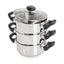 Morphy Richards 3 Tier Steamer 18cm Stainless Steel with Tempered Glass Lid