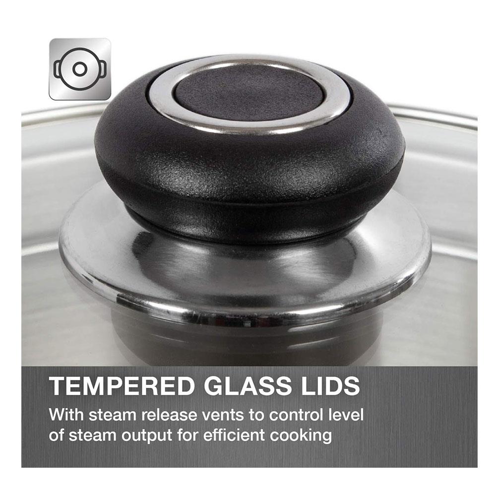 Morphy Richards 3 Tier Steamer 18cm Stainless Steel with Tempered Glass Lid