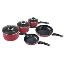 Morphy Richards Equip Cookware Set 14 Piece Red Non Stick Aluminium Pots Pans Utensils Set
