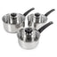 Morphy Richards Equip Pan Set 3 Piece – 16cm 18cm 20cm Stainless Steel Saucepan