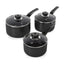 Morphy Richards Equip Saucepan Set 3Piece 16/18/20cm Non-Stick Ceramic Coating – Black