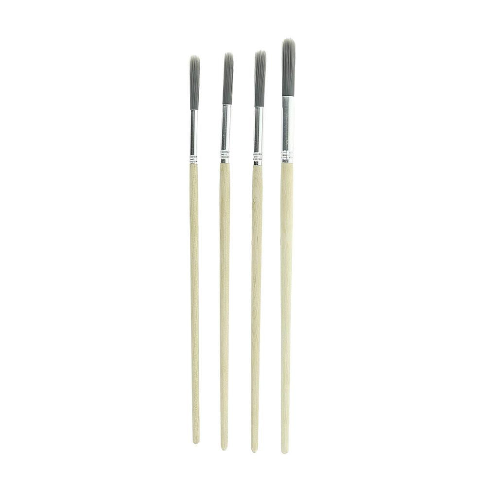 Coral Precision Artist Round Fitch Paint Brushes 5-Piece Set-Easy Clean Platinum Filaments