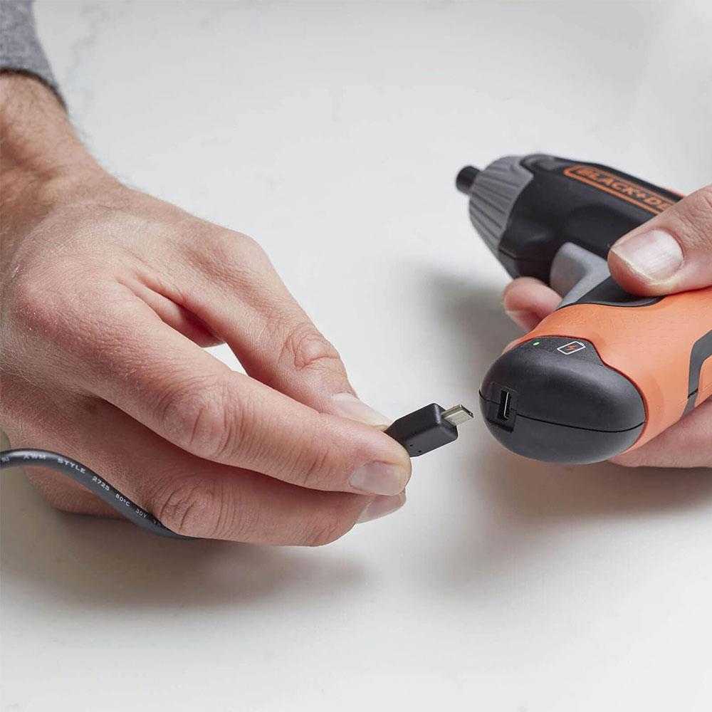 Black & Decker 3.6V Li-ion Cordless Rapid Driver Screwdriver With 2A Charger Storage Case - Orange/Black