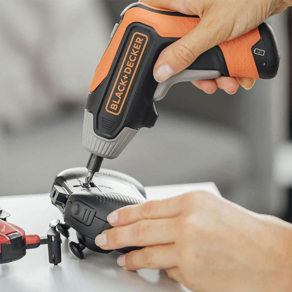 Black & Decker 3.6V Li-ion Cordless Rapid Driver Screwdriver With 2A Charger Storage Case - Orange/Black
