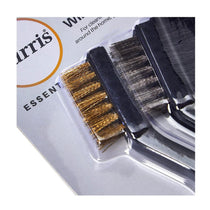 Harris Essentials Mini Wire Brush 3 Pack 1 x Nylon 1 x Steel 1 x Brass - Black