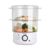 Tower Presto 2 Tier Steam Cooker 400W 2 x 2.4 Litres - White