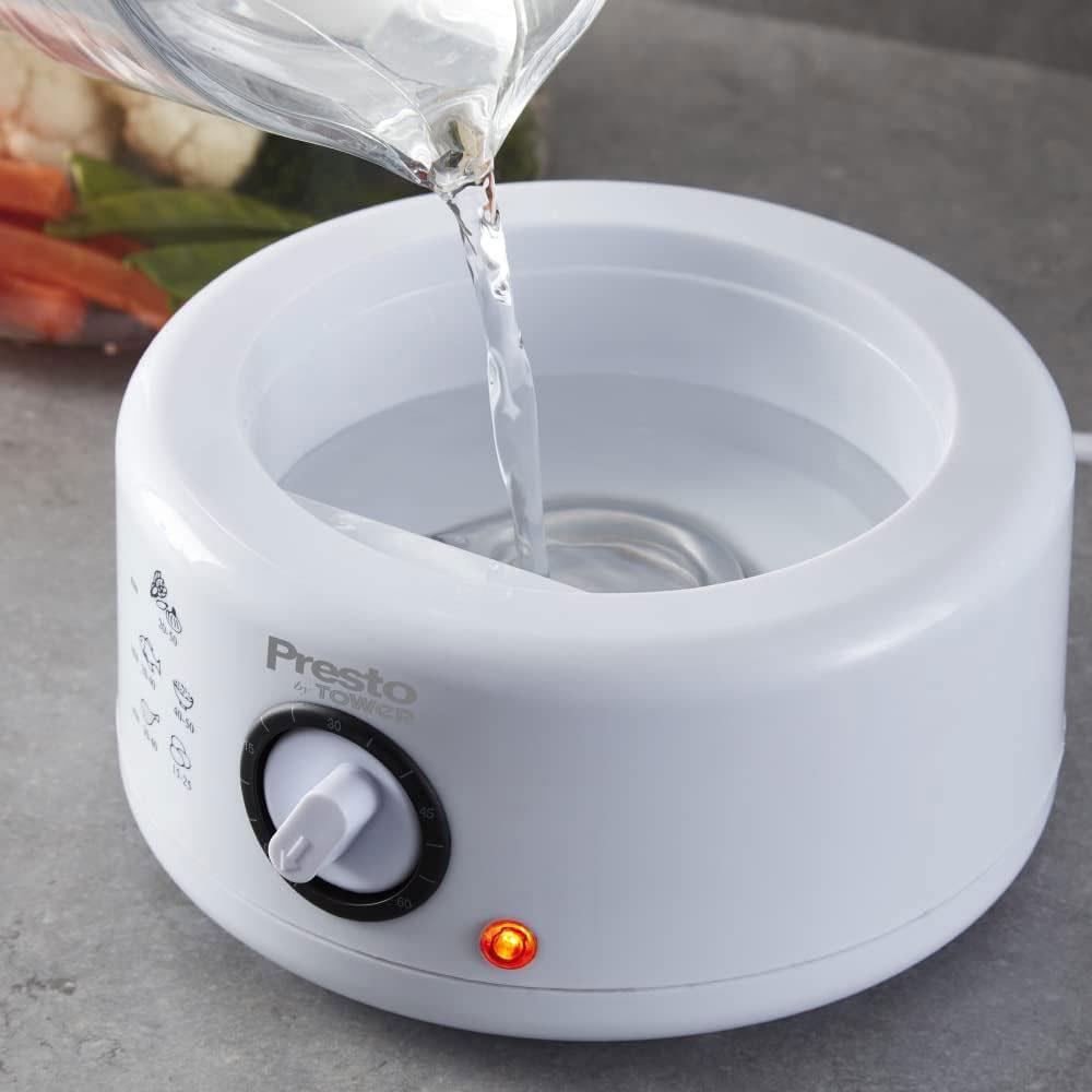 Tower Presto 2 Tier Steam Cooker 400W 2 x 2.4 Litres - White