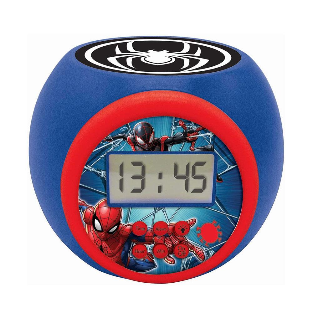 Lexibook Spider-Man Childrens Projector Clock With Night Light Timer Snooze Alarm - Multicolour Main image
