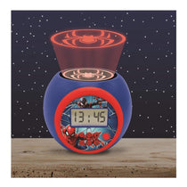 Lexibook Spider-Man Childrens Projector Clock With Night Light Timer Snooze Alarm - Multicolour