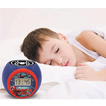 Lexibook Spider-Man Childrens Projector Clock With Night Light Timer Snooze Alarm - Multicolour