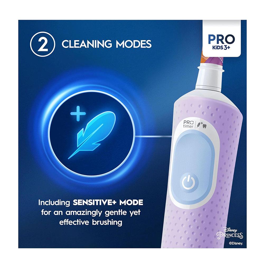 Oral-B Disney Princess Vitality Pro Kids Electric Toothbrush 2 Modes - Purple