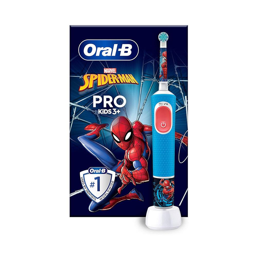Oral-B Marvel Spiderman Vitality Pro Kids Electric Toothbrush 2 Modes Extra Soft - Red & Blue D12KIDSPROSPI
