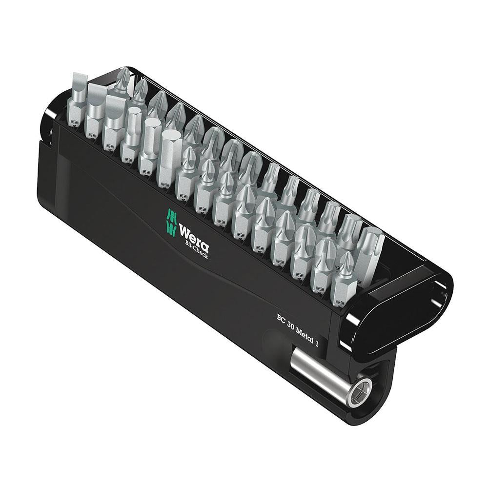 Wera Bit-Check 30 Metal 1 Screwdriver Bit Set And Holder PZ/PH/TX/SL Hex-Plus - 30 Piece