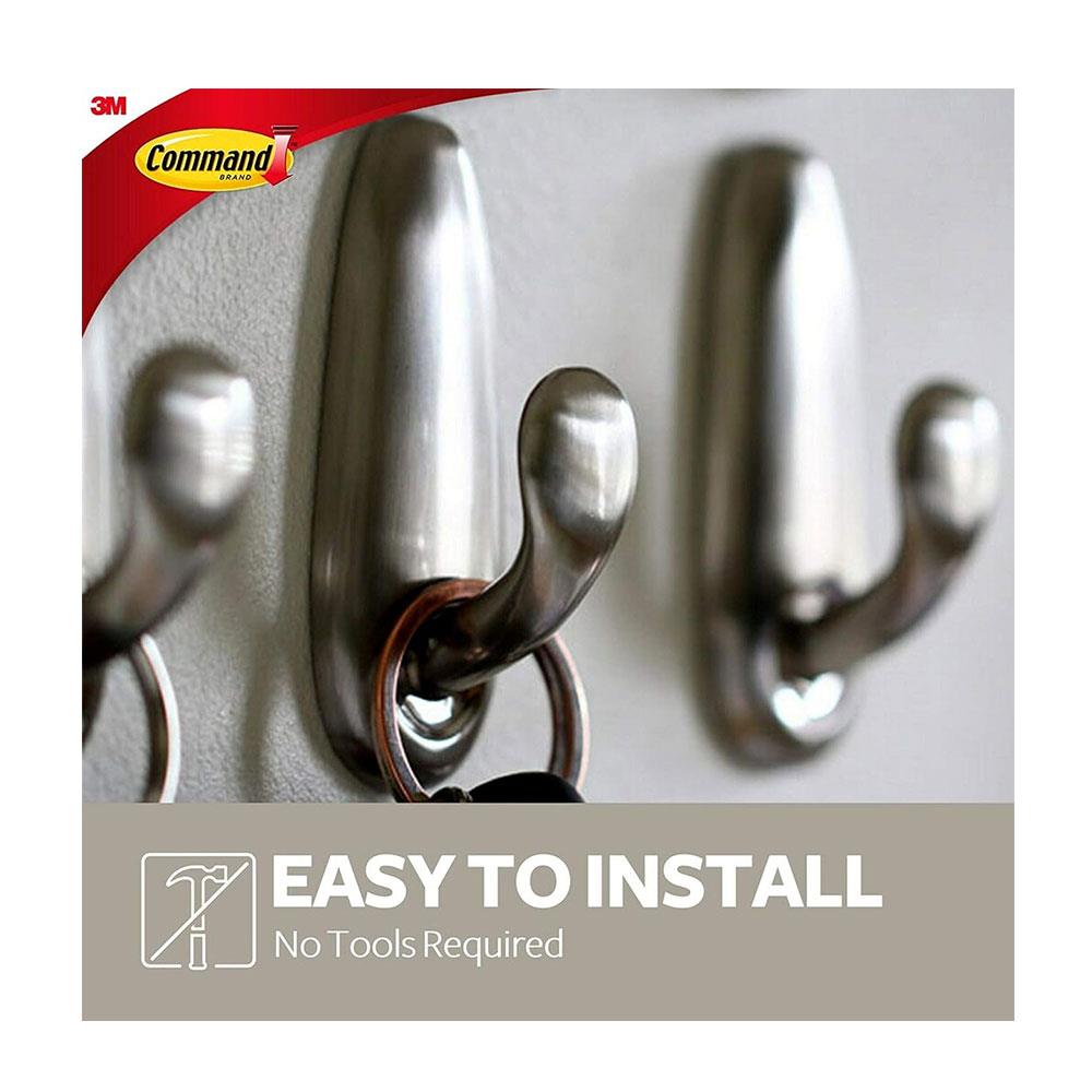 3M Command Metal Hook Forever Classic Small 1 Hook And 2 Strips - Brushed Nickel Secondary image