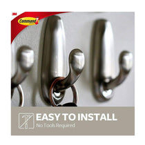3M Command Metal Hook Forever Classic Small 1 Hook And 2 Strips - Brushed Nickel
