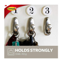 3M Command Metal Hook Forever Classic Small 1 Hook And 2 Strips - Brushed Nickel