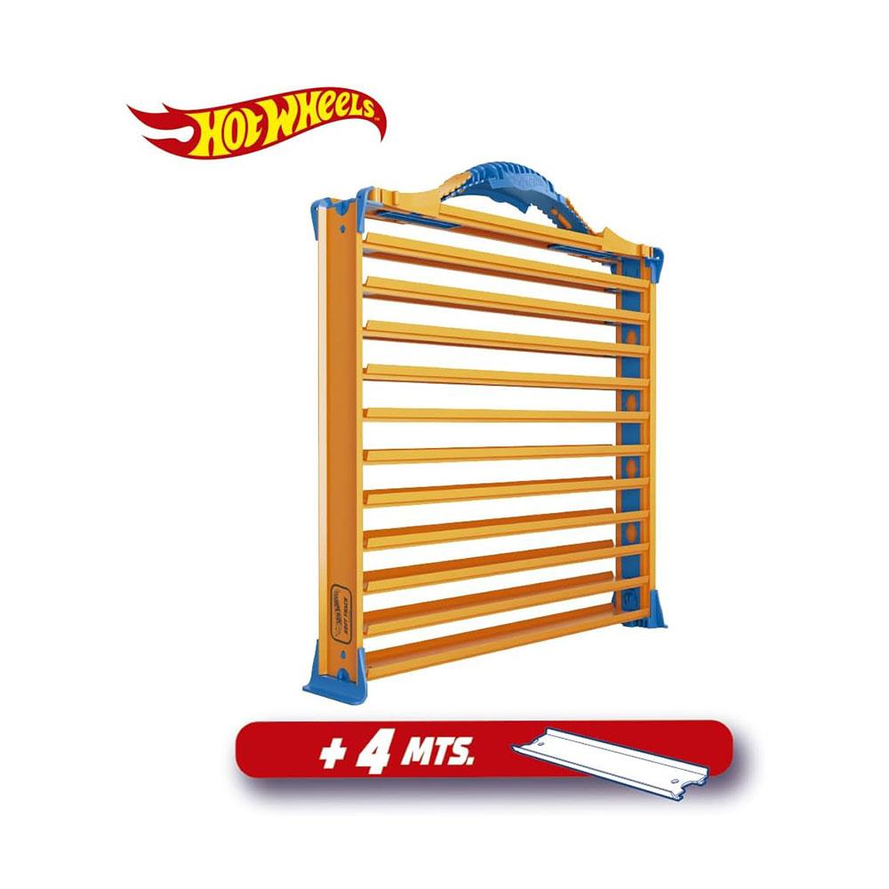 Hot Wheels Rack N' Track Cars & Toys Organiser Storage With 44 Vehicle Compartments - Multicolour