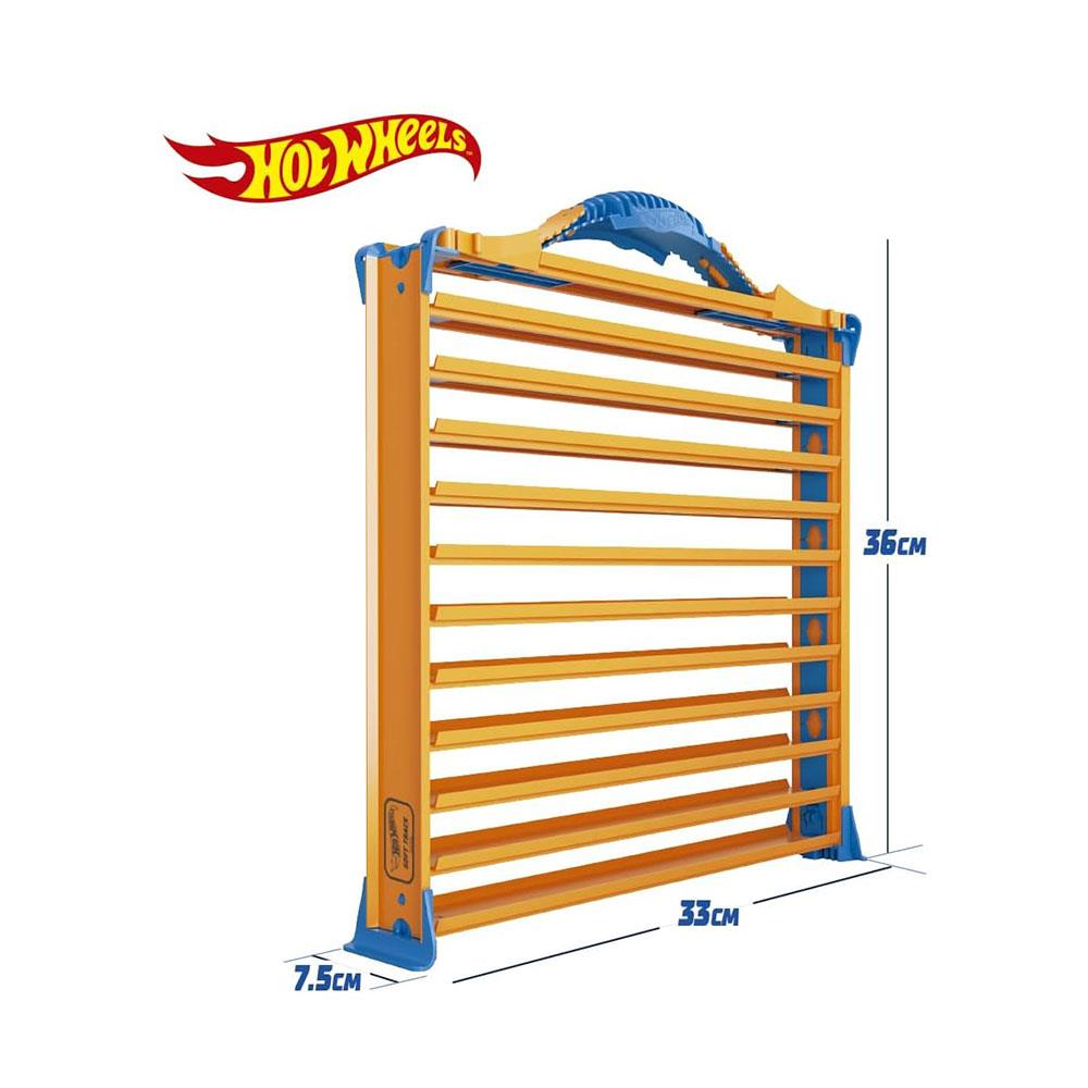 Hot Wheels Rack N' Track Cars & Toys Organiser Storage With 44 Vehicle Compartments - Multicolour