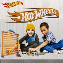 Hot Wheels Rack N' Track Cars & Toys Organiser Storage With 44 Vehicle Compartments - Multicolour